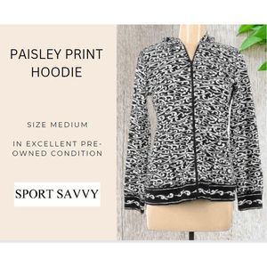 Sport Savvy Paisley Print Hoodie Size Medium EUC